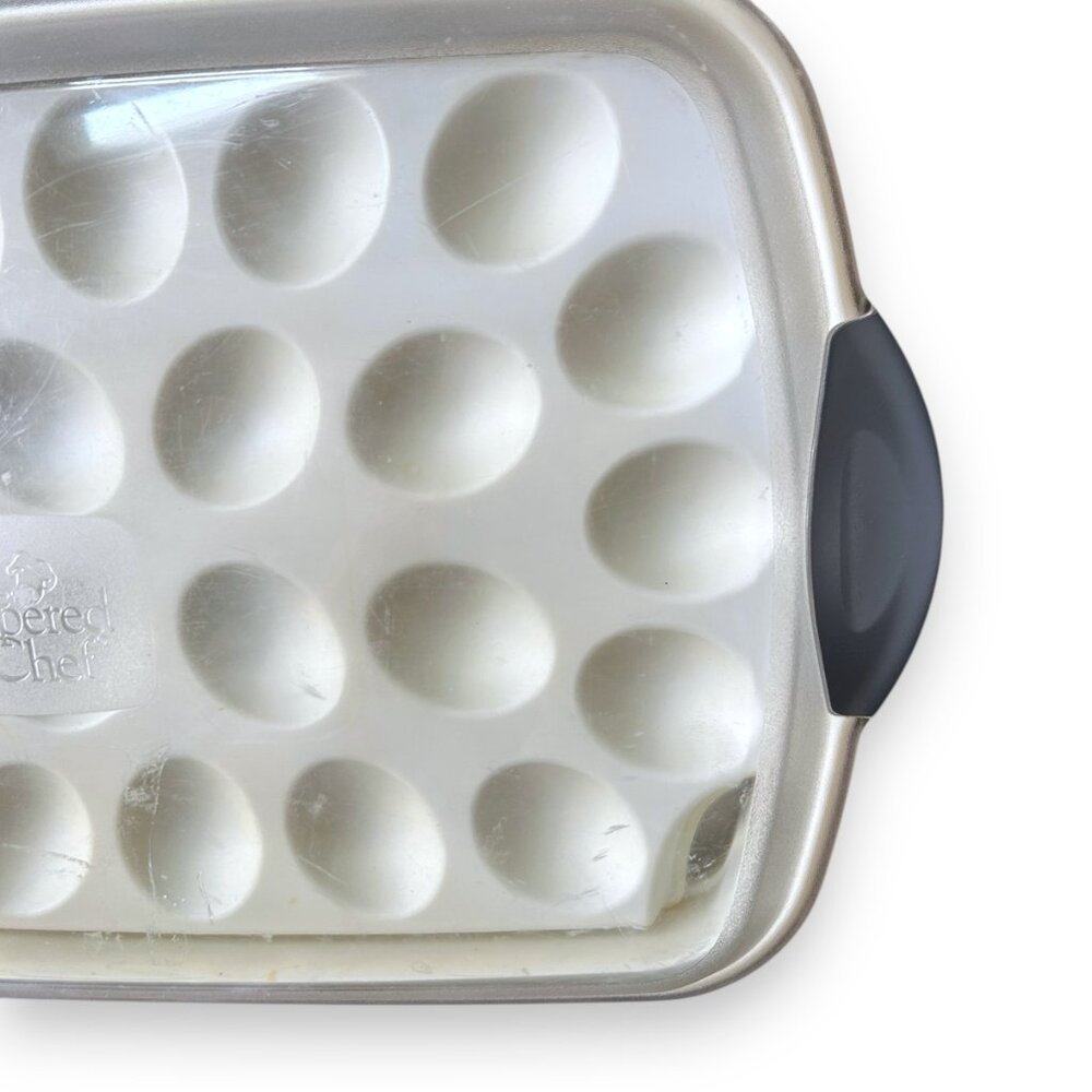 Pampered Chef Chillzanne Rectangle Server W/ Lid Deviled Egg Tray Serveware - Picture 5 of 11
